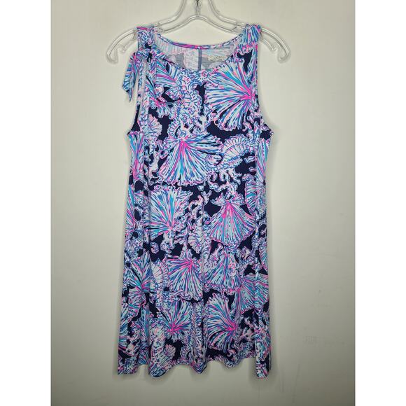 Lilly Pulitzer cotton Luella dress navy seahorse seashell print dress - small - Picture 4 of 6
